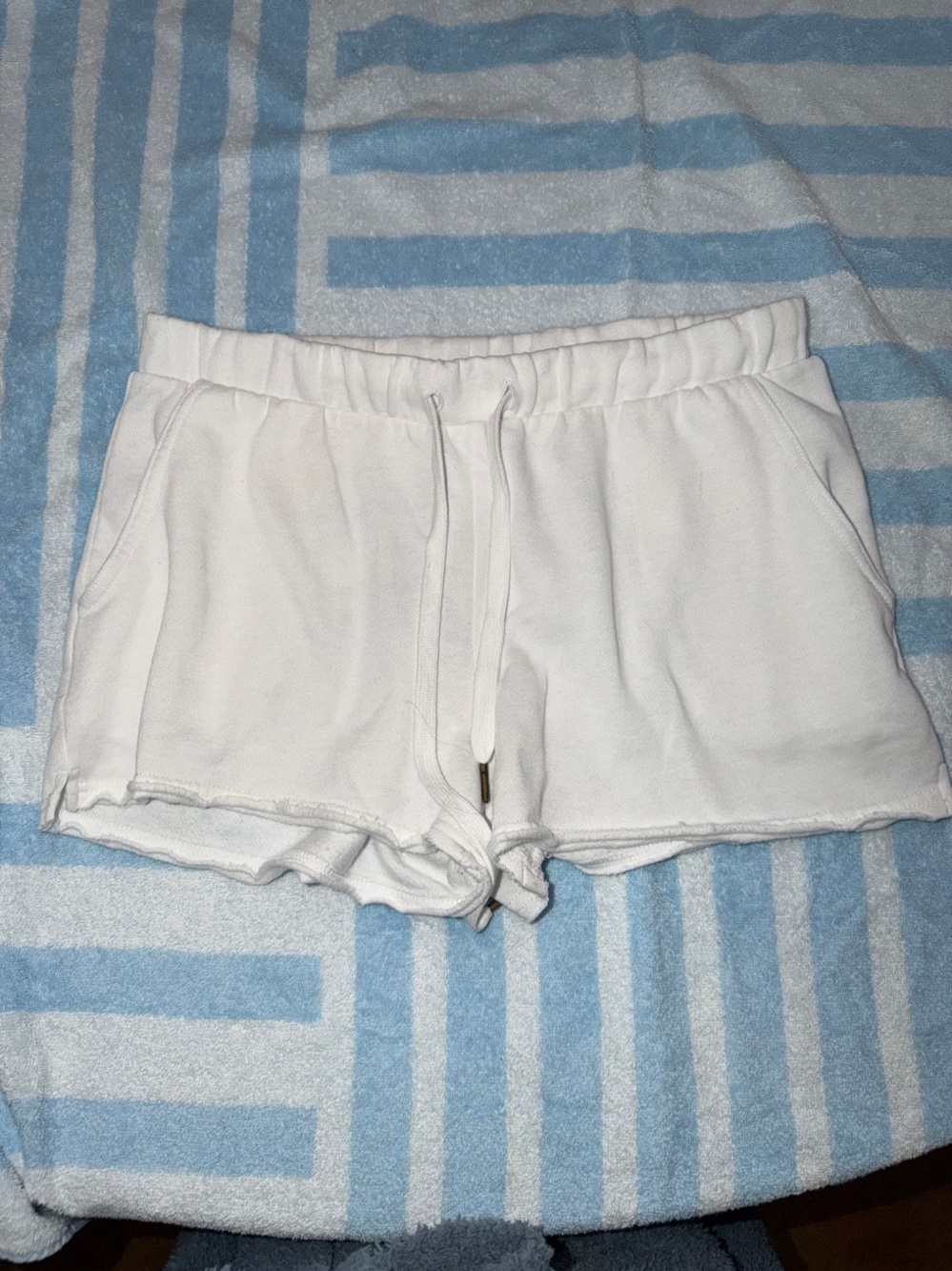 Z Supply Lounge White Drawstring Shorts